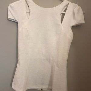 cap sleeve fitted top with zipper back